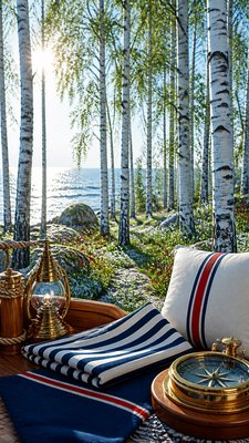 a serene birch forest in soft morning light, no people, no text
