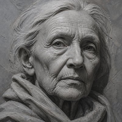 close-up portrait of an elderly person with expressive weathered features