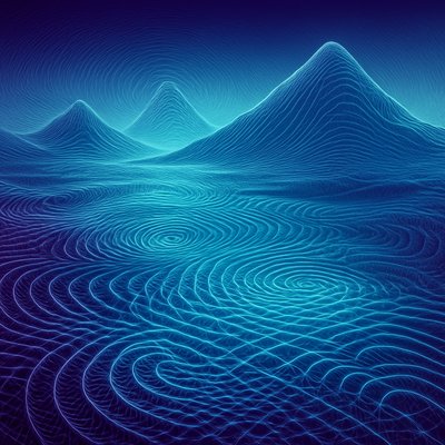 serene landscape with mountains and water