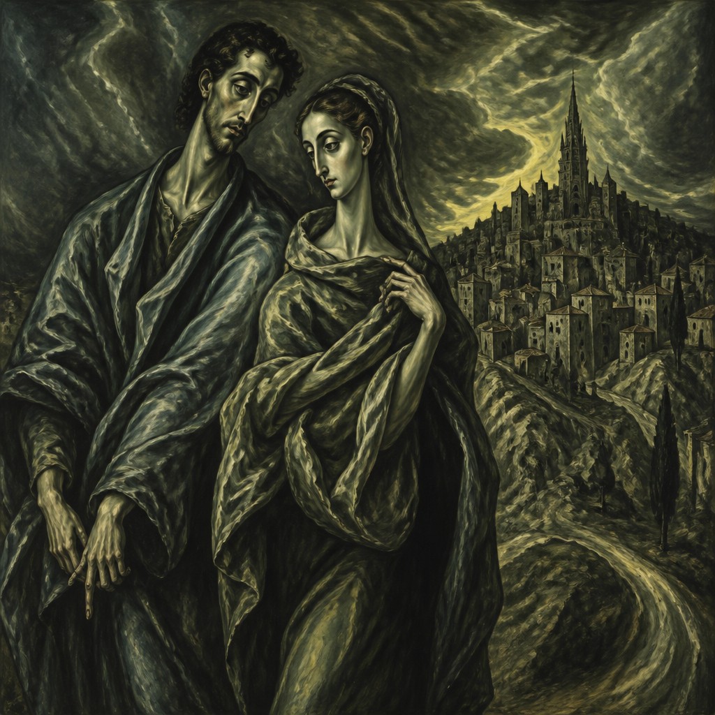 portrait of two people together — Toledo Art Style