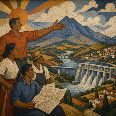 wide landscape with natural scenery — Mural Painting Art Style