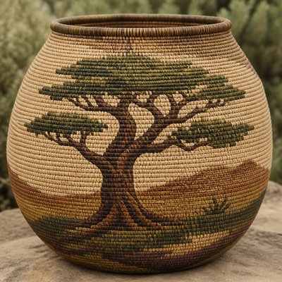 a tree in nature — Basketry Art Style