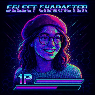Arcade Fighter Character Select Screen Style Transfer Example