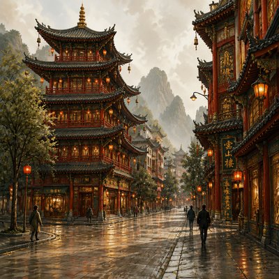 Pagoda Architecture Style Style Transfer Example