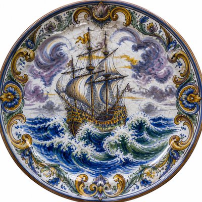 sailing ship on a stormy sea