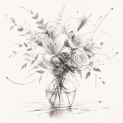 bouquet of flowers in a glass vase