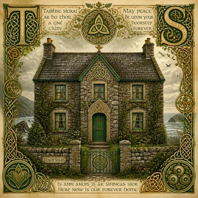 house with front view — Irish Art Style