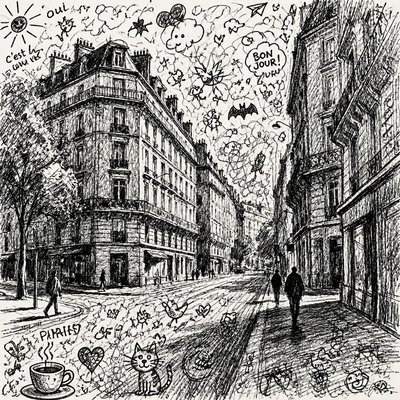 Doodle Art Style Style Transfer Example