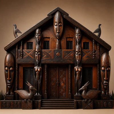 house with front view — Ivorian Art Style
