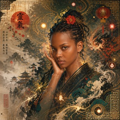 a painting of a woman in a kimono