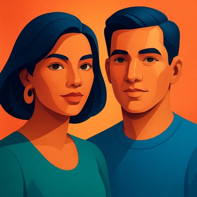 portrait of two people together