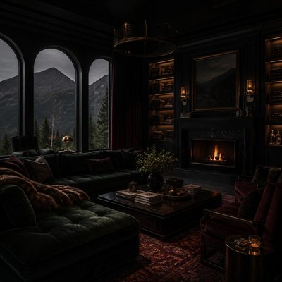wide landscape with natural scenery — Dark Moody Interior Design