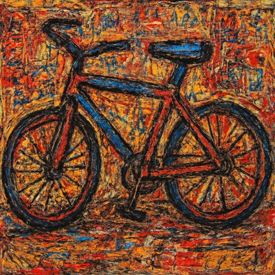 bicyle resting against a wall