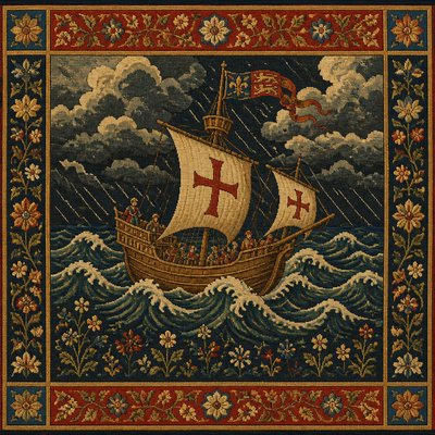 sailing ship on a stormy sea