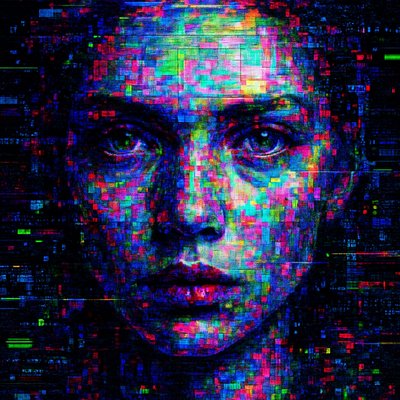 Digital Glitch Modern Art Style 1