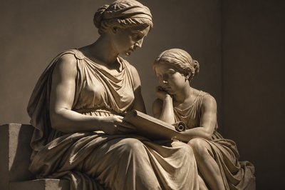 ancient greek woman reading to her daughter