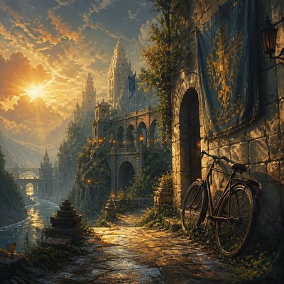 bicyle resting against a wall