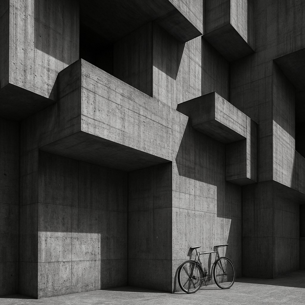 bicyle resting against a wall