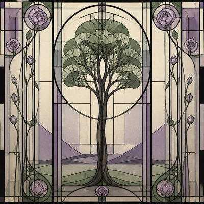 a tree in nature — Glasgow Style Art Nouveau