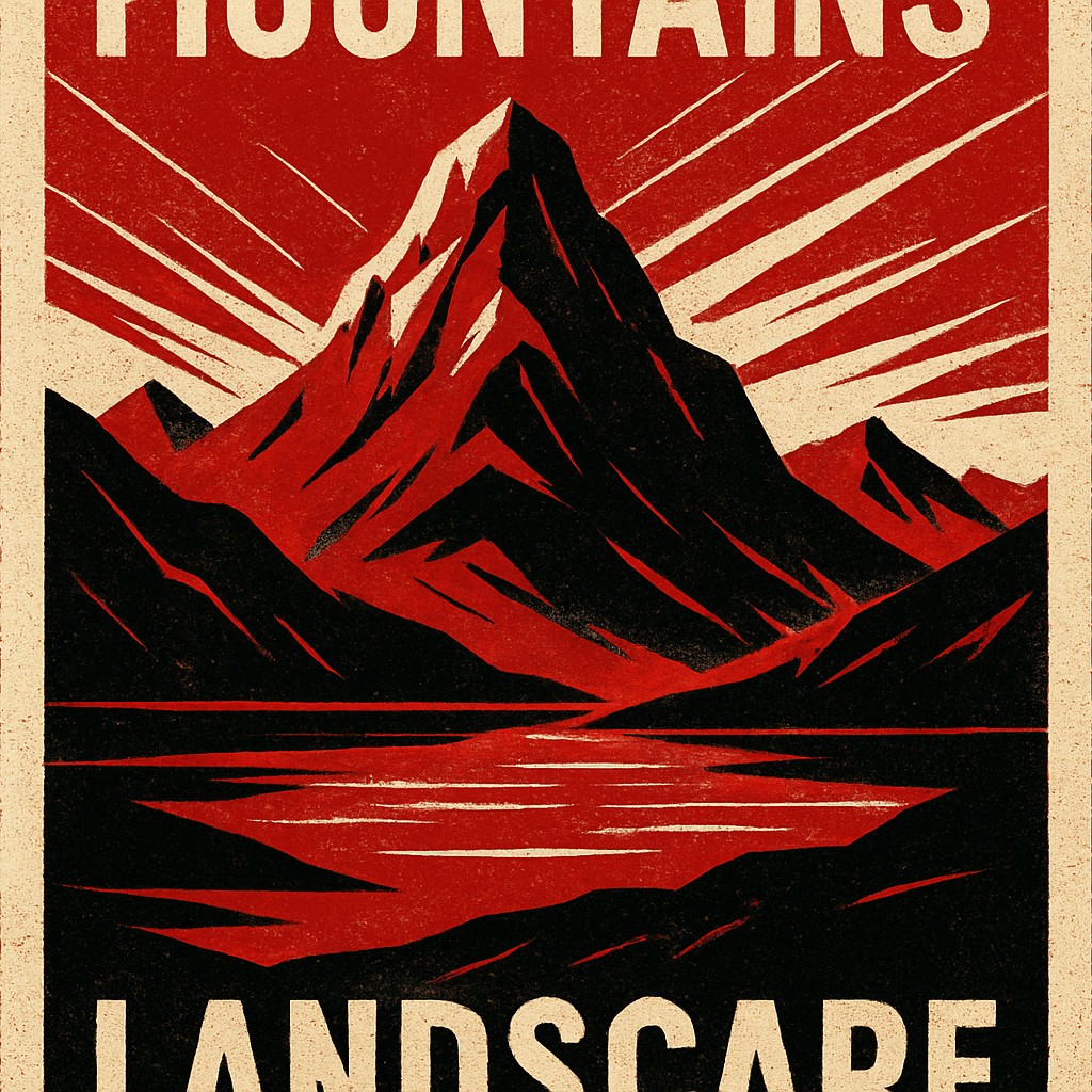 serene landscape with mountains and water