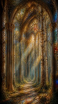a serene birch forest in soft morning light, no people, no text