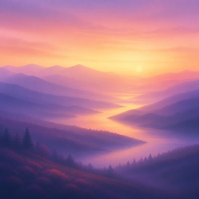 wide landscape with natural scenery — Gradation Art Style