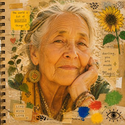 close-up portrait of an elderly person with expressive weathered features