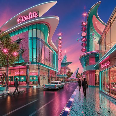 Googie Architecture Style Transfer Example