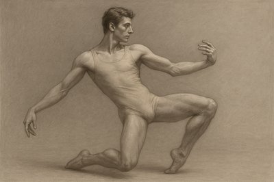 a drawing of a man with no shirt on