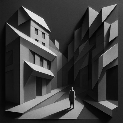 Brutalist Paper Architecture Style Transfer Example