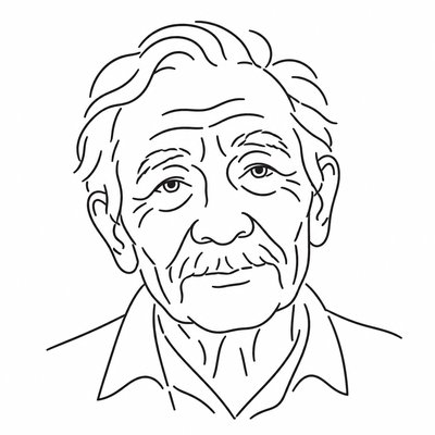 close-up portrait of an elderly person with expressive weathered features