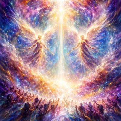 “Then the all-glorious, all-powerful, and true God, displayed his holy countenance, and opened the gates of heaven, from which two angels, dreadful of form, came down and were visible to all but the Jews.” (3 Maccabees 6:18, Brenton)
