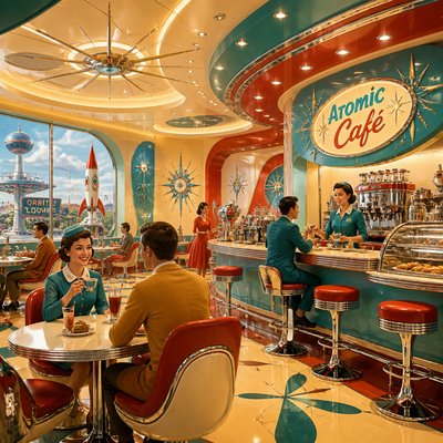 cozy cafe interior with warm lighting