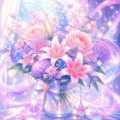 bouquet of flowers in a glass vase