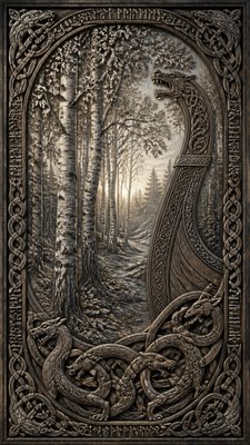 a serene birch forest in soft morning light, no people, no text