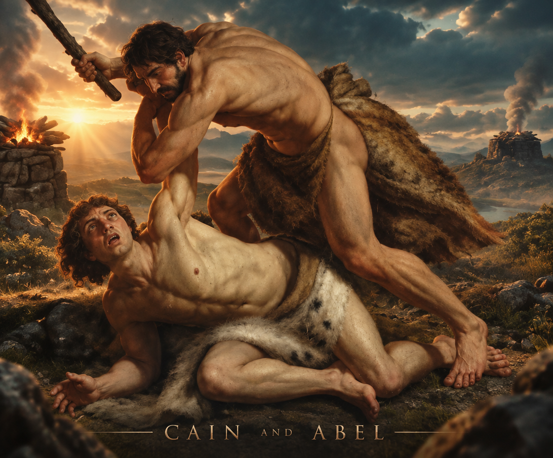 a painting of a man being nailed to another man