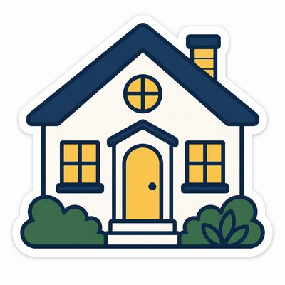 house with front view — Minimalist Sticker Design