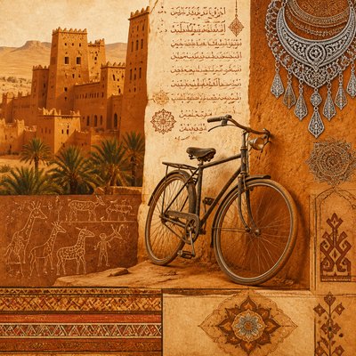 bicyle resting against a wall