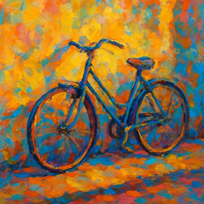 bicyle resting against a wall