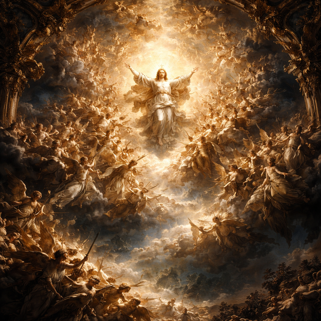 And behold! He comes with ten thousands of ⌈His⌉ holy ones (1 Enoch 1:9)