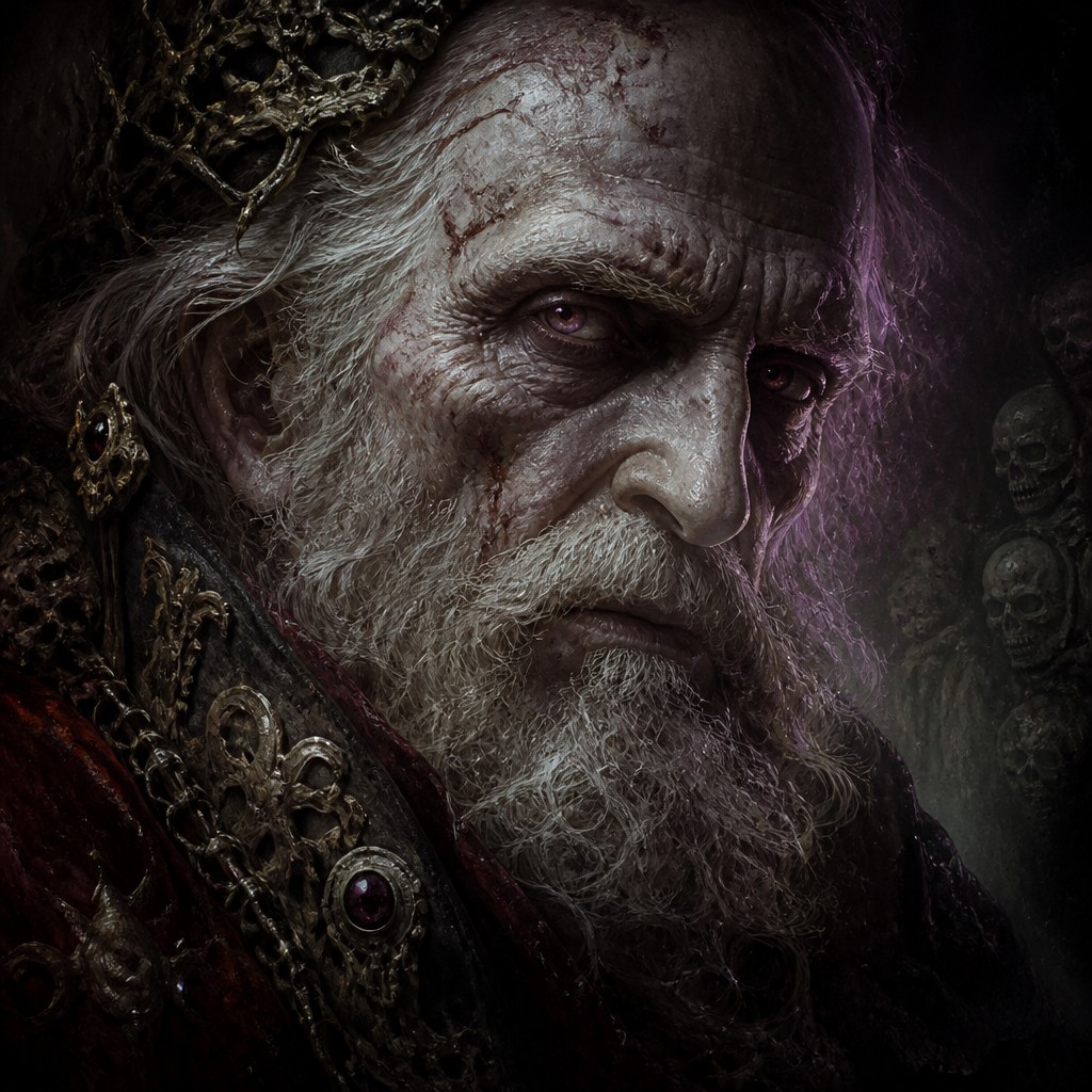 close-up portrait of an elderly person with expressive weathered features