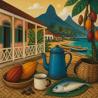 still life with everyday objects — Sao Tome Art Style