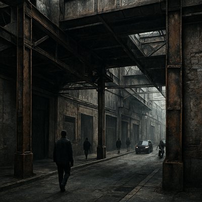 urban street with city activity