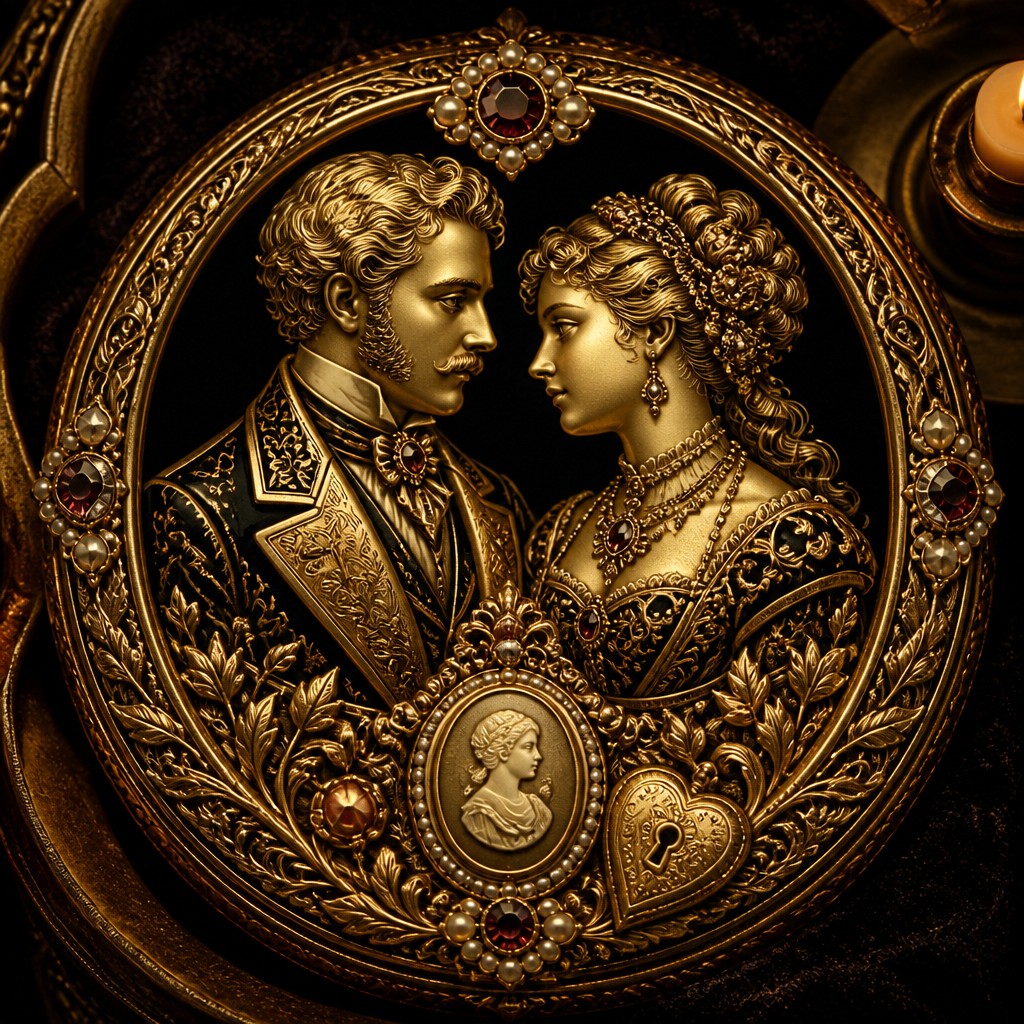 portrait of two people together — Victorian Jewelry Design