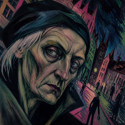 close-up portrait of an elderly person with expressive weathered features