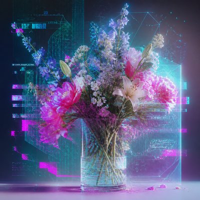 bouquet of flowers in a glass vase
