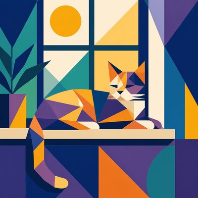 a cat lounging in a sunlit window