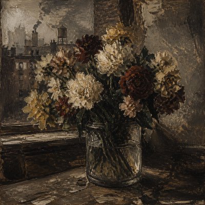 bouquet of flowers in a glass vase