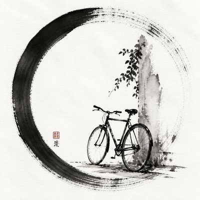 bicyle resting against a wall