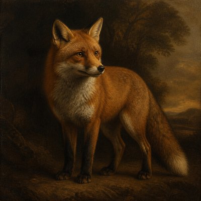 animal standing in natural pose — Renaissance Portrait Art Style
